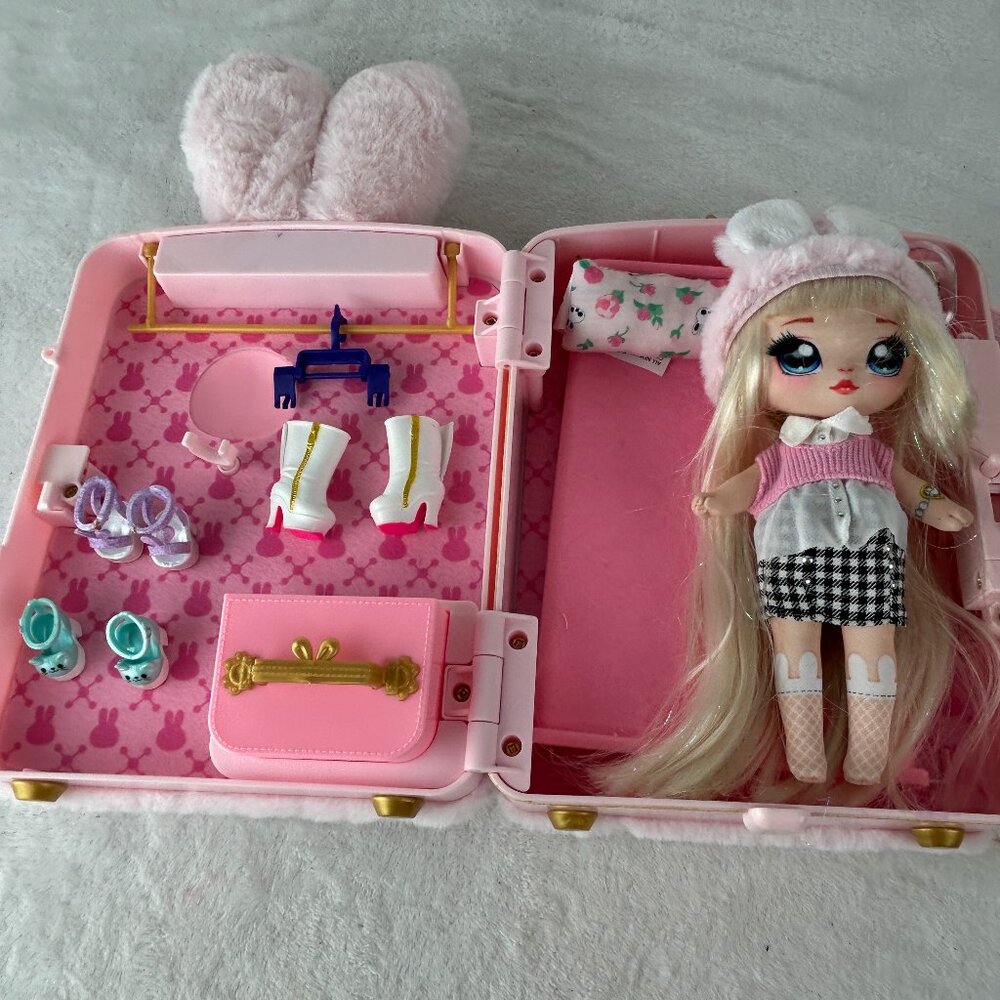 Pink Doll Travel Case Playset with Blonde Fashion Doll
